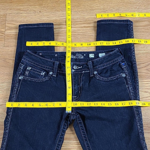 MISS ME VINTAGE JEANS WOMEN'S 29x30 BLUE SKINNY JUNIORS ROCKER GIRLS BLACK DENIM - Picture 3 of 7